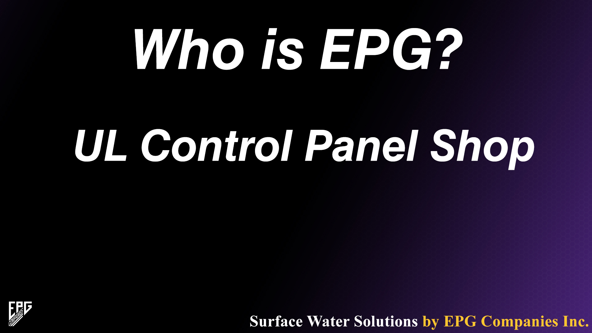 EPG is a UL Control Panel Shop