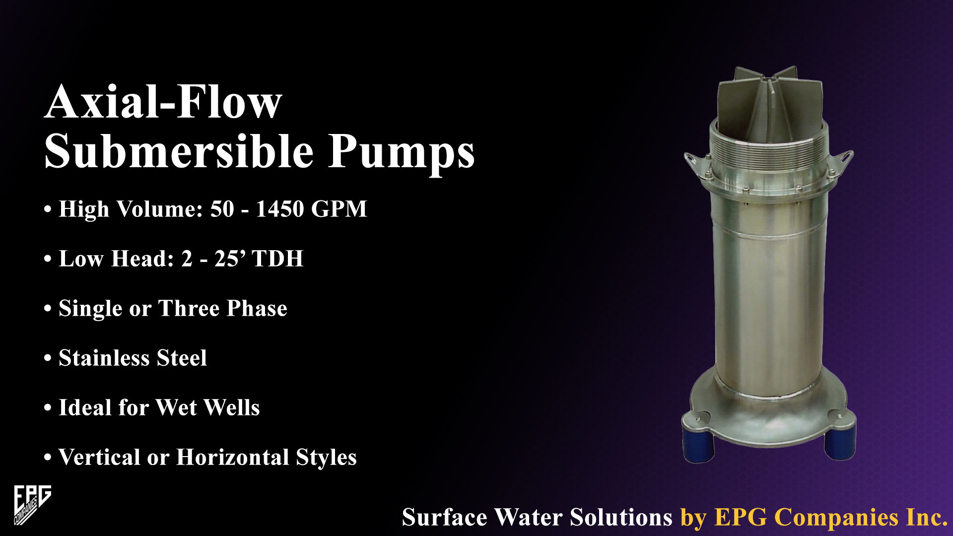 Axial-Flow Submersible Pump Features
